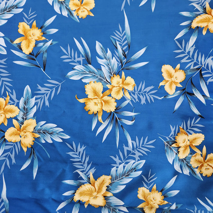 Hawaiian Rayon Fabric Orchid-Fern