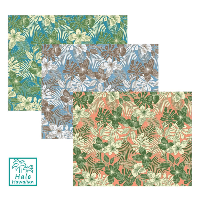 New print in stock! Hawaiian cotton fabric NLX-41177【Plumeria Leaf】