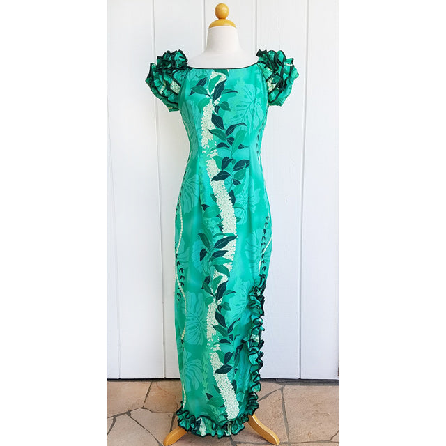 Green hawaiian dress best sale