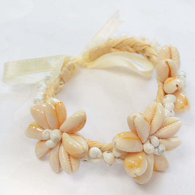 ハワイアン フラ用品 カウリー シェルブレスレット/アンクレット【ティアレラフィア】