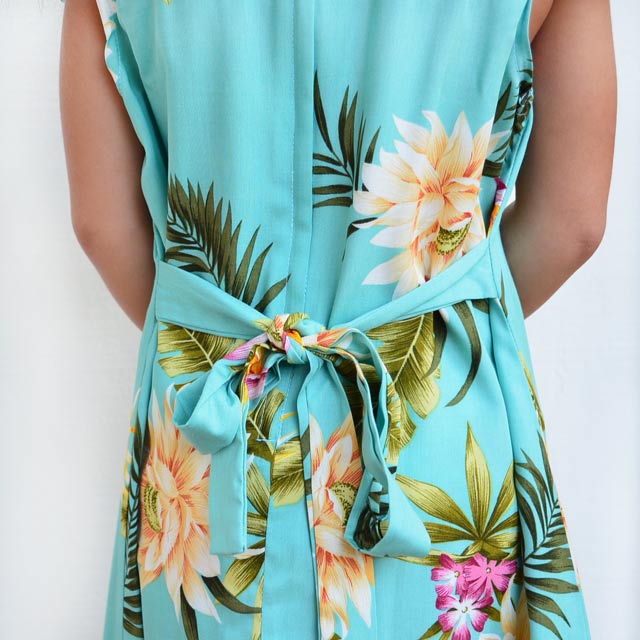 Hawaiian Dresses for Girls, Girls' Dresses, One-Piece Dresses [Ceres] Green / 8 Years Old / Rayon