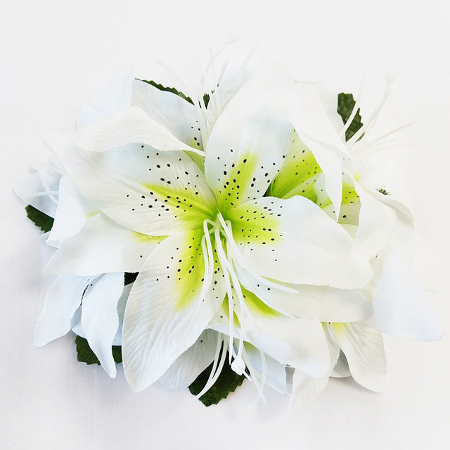 Hawaiian Hula Supplies Flower Hair Clip [Tiger Lily/6 Flowers]