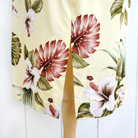 Hawaiian Tank Dress, Semi-Long Length, Hibiscus & Monstera Design
