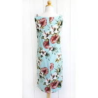 Hawaiian Tank Dress, Semi-Long Length, Hibiscus & Monstera Design