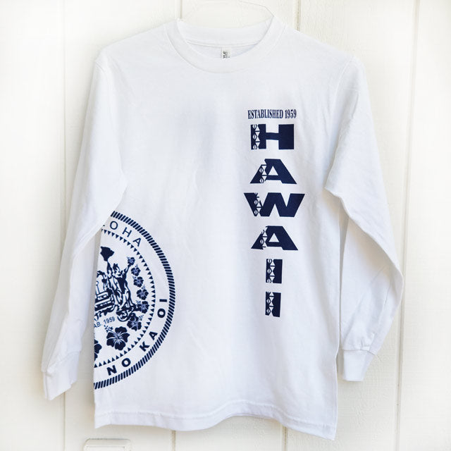 ハワイアン メンズ 長袖 Tシャツ コットン 【 ハワイステイト】 – Halehawaiian