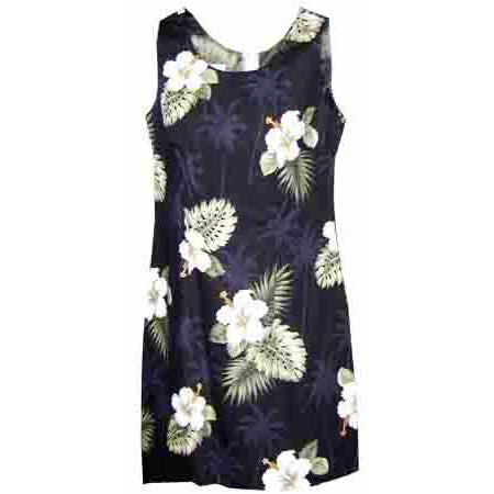Hawaiian Tank Dress, Short, 315-2798 [Palm Tree Hibiscus] – Halehawaiian