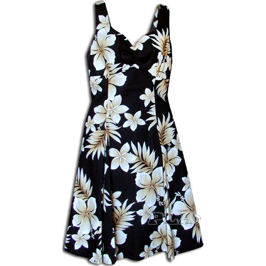 Hibiscus Luau Rayon Short Hawaiian Dress