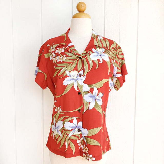 Hawaiian Women's Aloha Shirt, Fit:  【Paris Orchid】