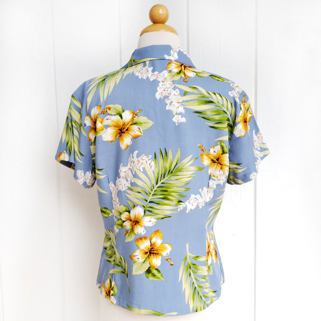 Hawaii Tuberose Rayon Aloha Shirt