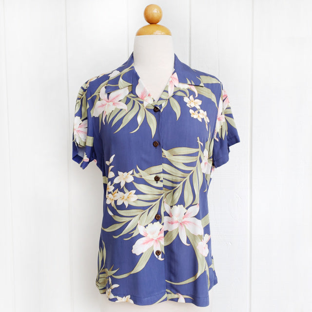 Hawaiian Women's Aloha Shirt, Fit:  【Paris Orchid】