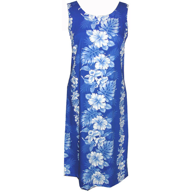 Super Hibiscus Teal Tank Dress