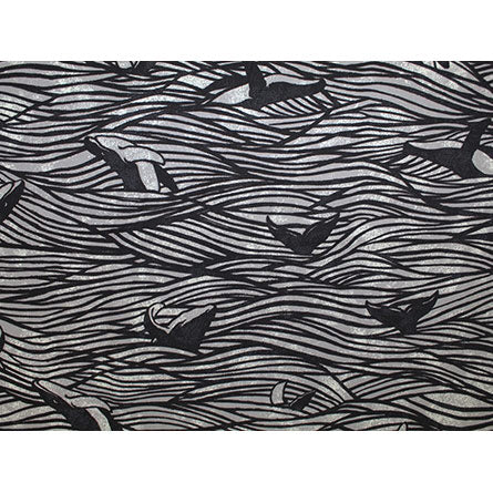 ※セール いハワイアン コットン生地 BQ-18-1115 【ハンプバックホエール】1.5ヤード生地