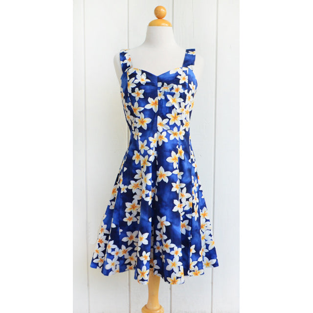 Plumeria Mini Sundress Plumeria Blue / M Plumeria Mini Sundress Plumeria Blue / M