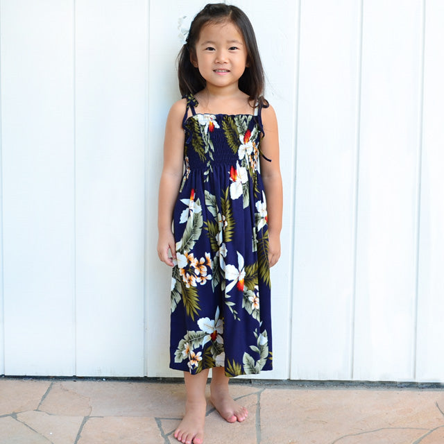 キッズ レーヨン チュニック ワンピース【ハワイアンオーキッド