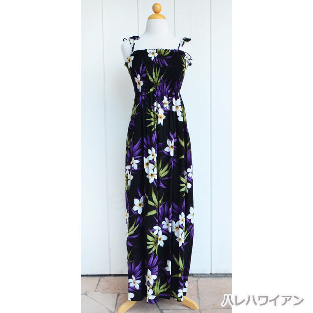 ハワイアン チュニック ドレス ロング 【ラニ プルメリア】