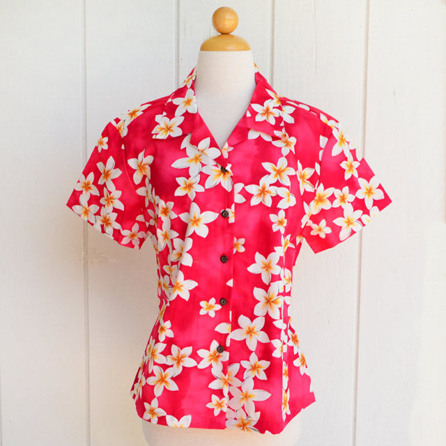 Hawaiian Women's Aloha Shirt, Fit - Plumeria