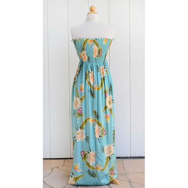 blue dress for baby girl Cloud Cream Maxi Hawaiian Dress for Summer Style