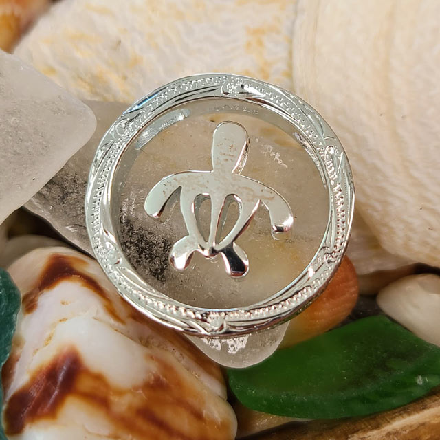 権*造様 ペンダントヘッド Hawaiian jewelry ハワイアンジュエリー ペンダントヘッド【ホヌ in リング】 – Halehawaiian