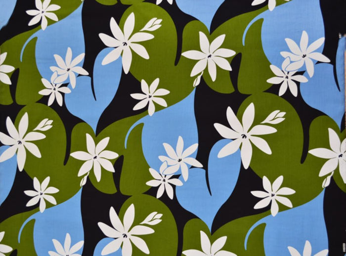 ※セール生地  ハワイアン ポリコットン生地 LW-12-279 【 ティアレ 】