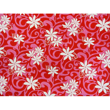 *Sale Fabric* Hawaiian Poly-Cotton Fabric LW-15-467 【Tiare & Scroll】