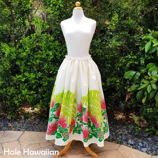 Hawaiian polycotton fabric [Lefamonstera border] – Halehawaiian