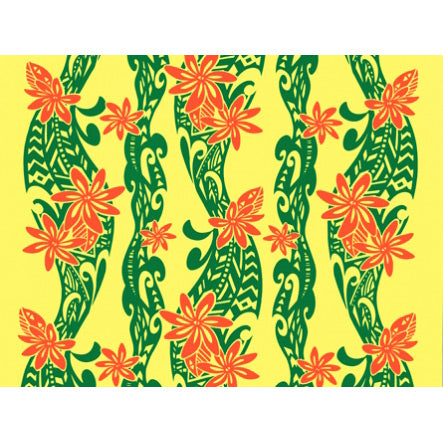 ※セール生地  ハワイアン ポリコットン生地 LW-17-580 【ティアレタパパネル】