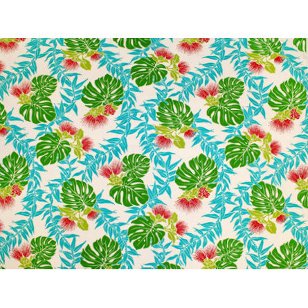 ※セール生地  ハワイアン ポリコットン生地 LW-18-615 【レフアマイレ/モンステラ】