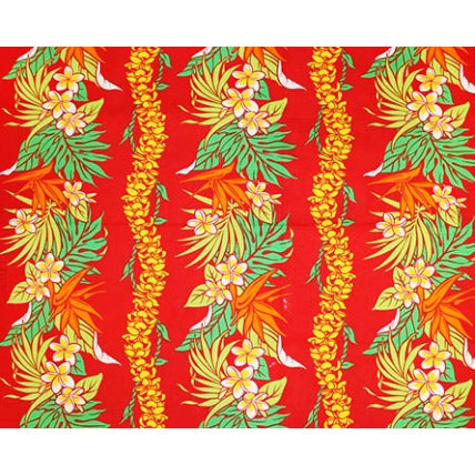 ※セール生地  ハワイアン ポリコットン生地 LW-18-623 【トロピカルフラワー/プルメリアレイ】