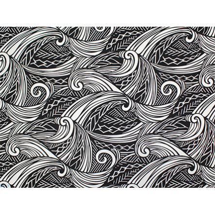 *Sale Fabric* Hawaiian Poly-Cotton Fabric LW-19-686 【Tapa Wave】