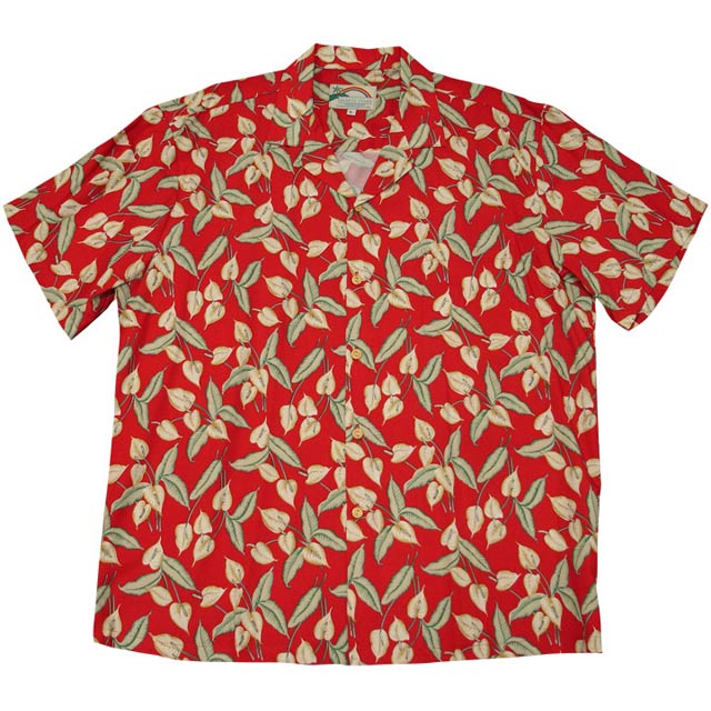 Hawaiian Men's Aloha Shirt Rayon [Mini Anthurium]