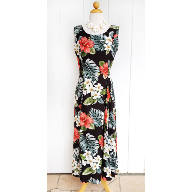 Iliwai Orchid Hawaiian Dress with Sleeves