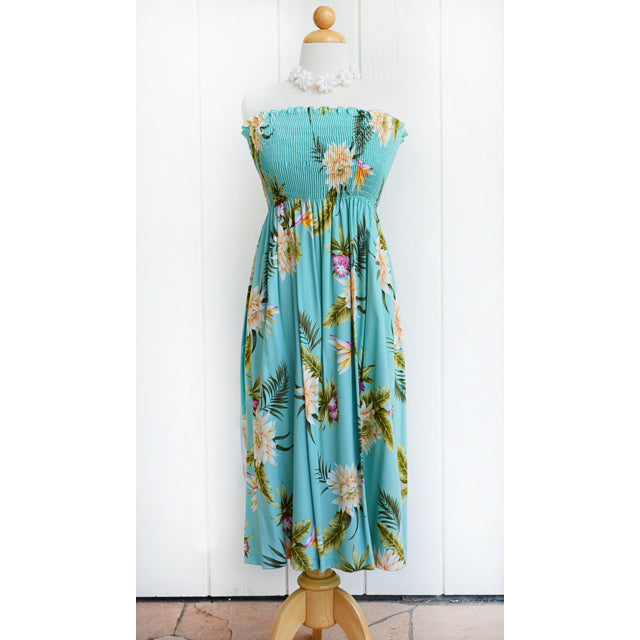 Hawaiian Muumuu Tunic Dress, Semi-Long [Ceres]