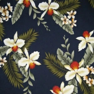 Hawaiian Rayon Fabric: Hawaiian Orchid