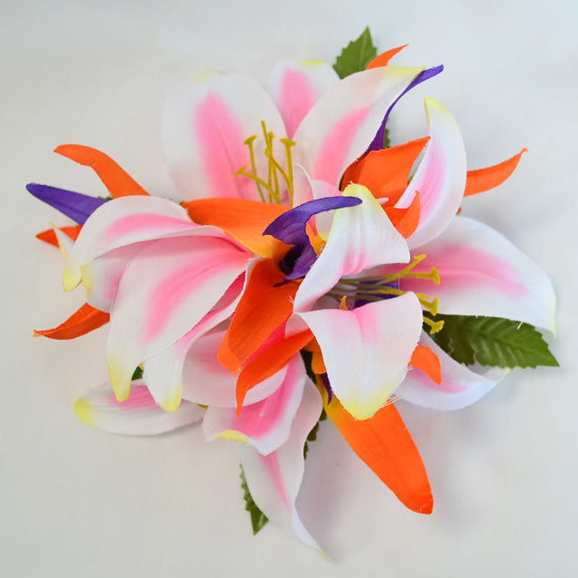 Hawaiian Hula Supplies Flower Hair Clip [Lily w/Bird of Paradise] –  Halehawaiian