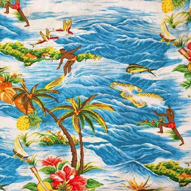 ハワイアン レーヨン生地 ocean 【オーシャン】