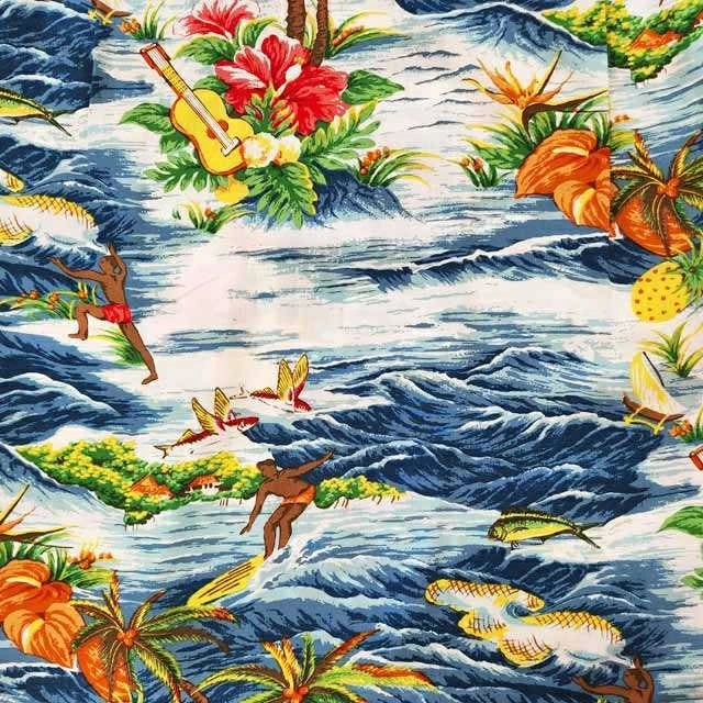 ハワイアン レーヨン生地 ocean 【オーシャン】