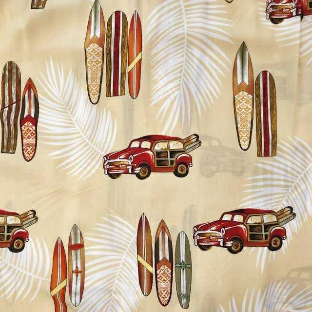 Hawaiian Rayon Fabric Woody