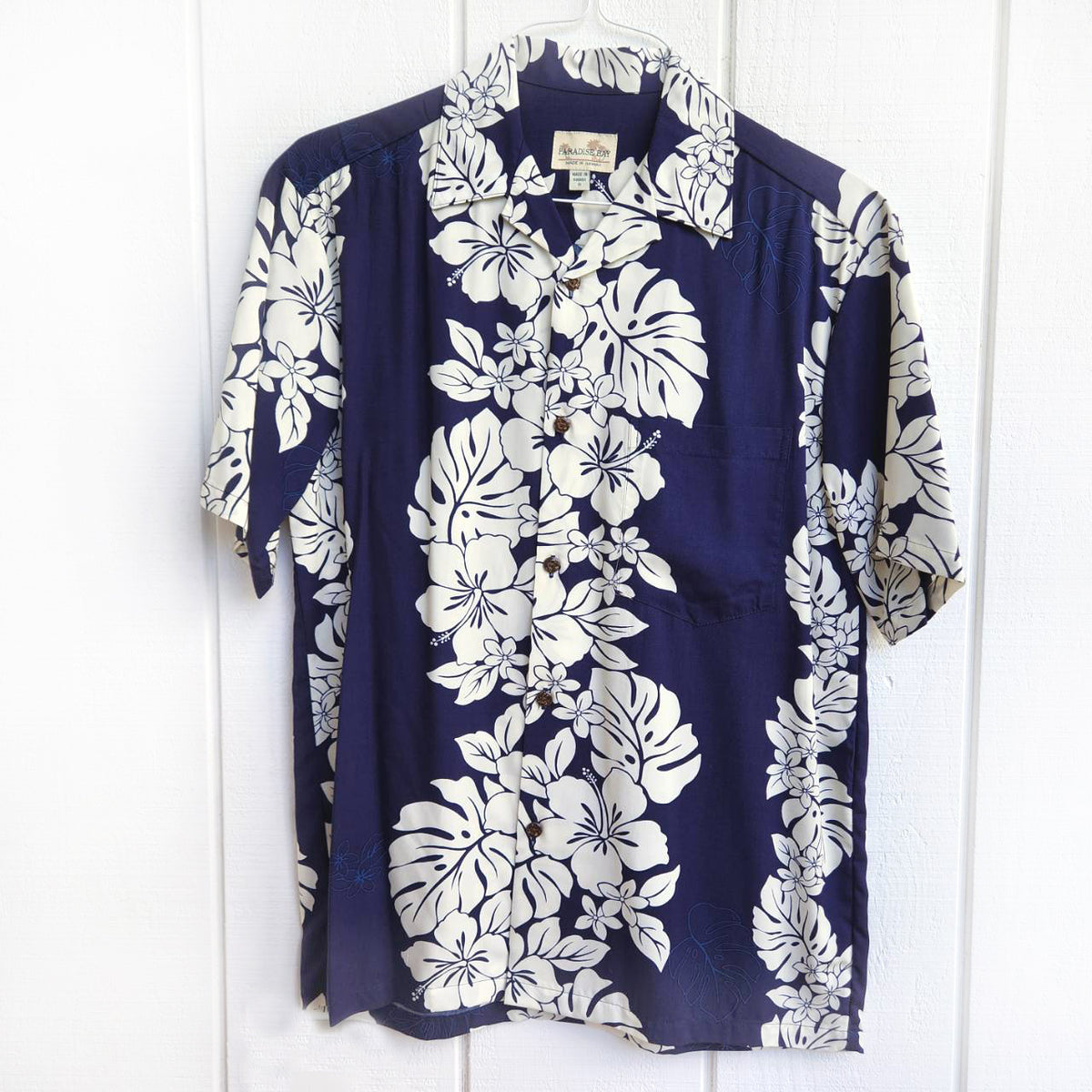 Hawaiian Men's Aloha Shirt Rayon [Monstera Hibiscus Panel]