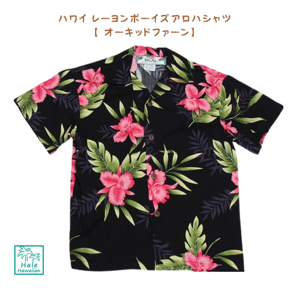 ハワイ キッズ レーヨン ボーイズ アロハシャツ【 オーキッド ファーン 】