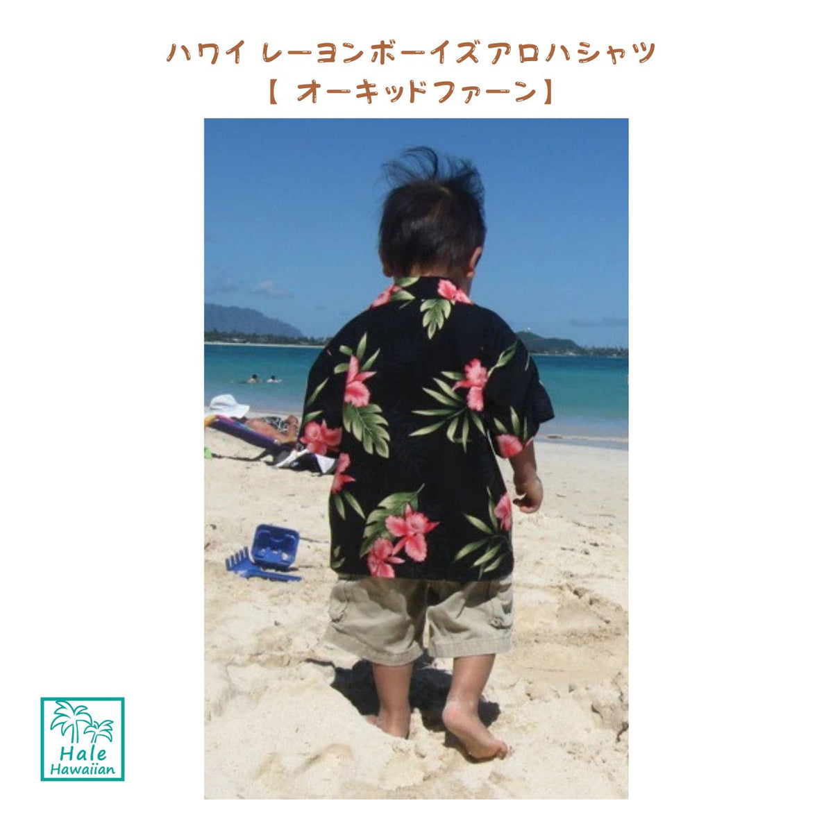 ハワイ キッズ レーヨン ボーイズ アロハシャツ【 オーキッド ファーン 】