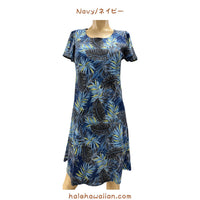 Hawaiian Sleeve Dress Semi-Length Short 165 [Midnight Palms]