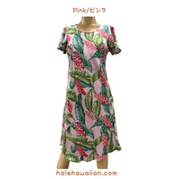Hawaiian Sleeve Dress Semi-Length Short 165 [Red Ginger]