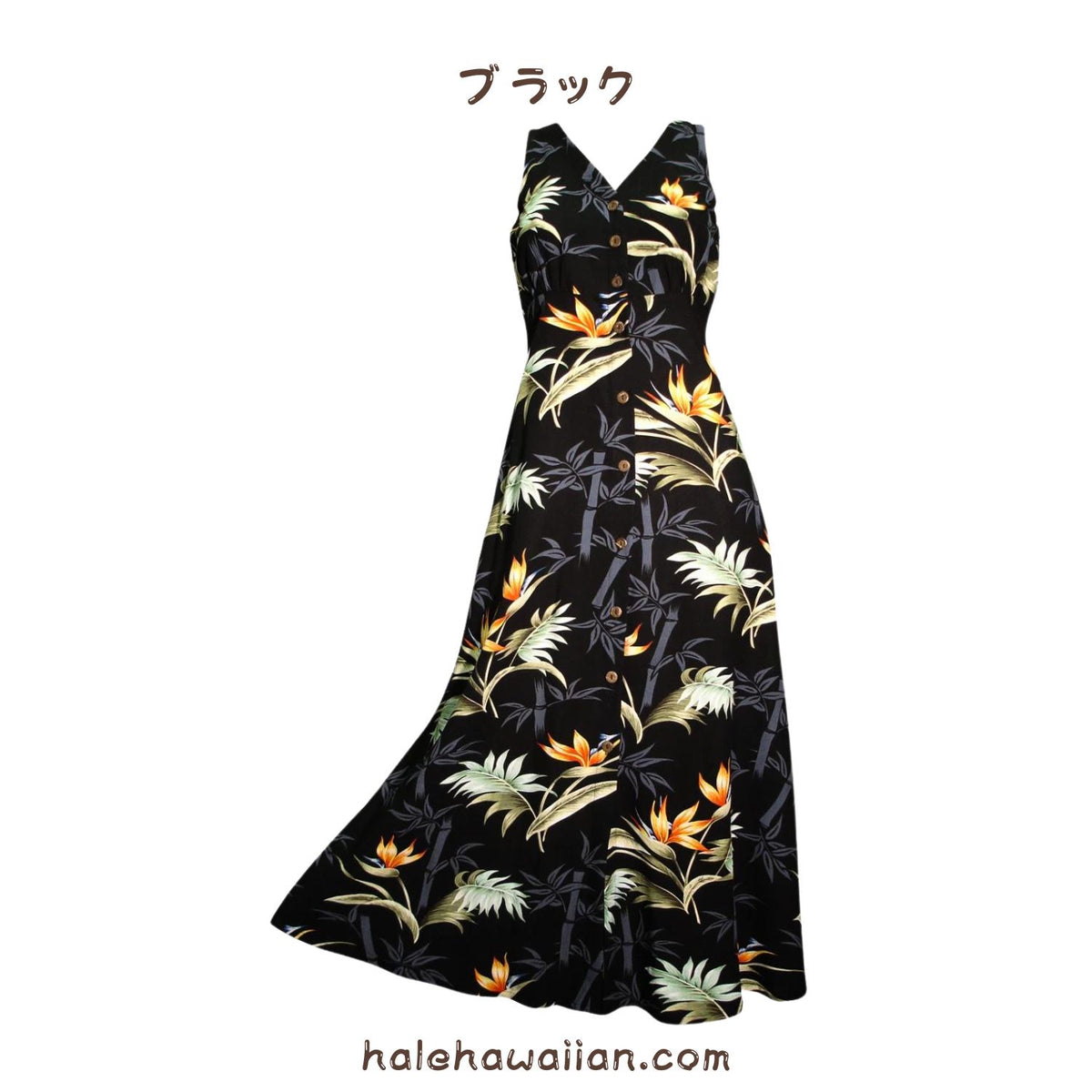 hawaiian long dress Hawaiian Long Dress 190【Bamboo Paradise】 – Halehawaiian