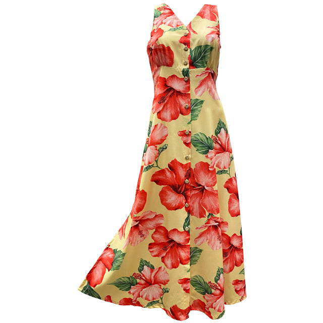 Hawaiian Tank Dress Long [Hibiscus Blossom]