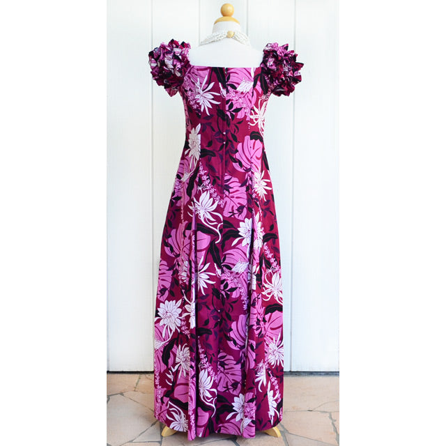 purple muumuu dress Mid-Calf Purple Hawaiian Muumuu Dress