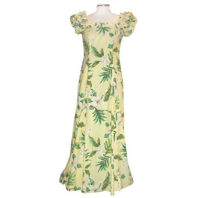 [Discount] Hawaii Muumu Ruffle Muumu Long Dress [Fancy Hibiscus] 