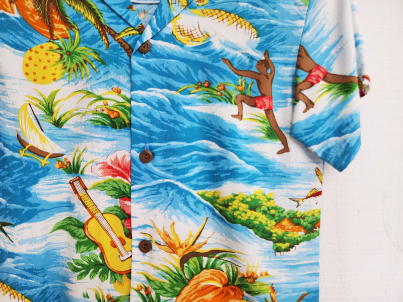 Kids Rayon Aloha Shirt [Ocean]