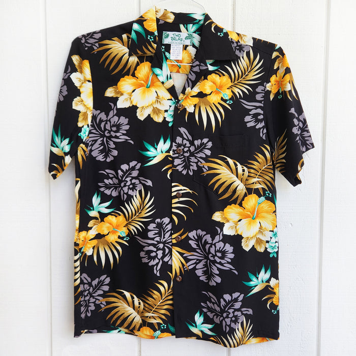 Hawaiian Men's Aloha Shirt Rayon [Fern Hibiscus]