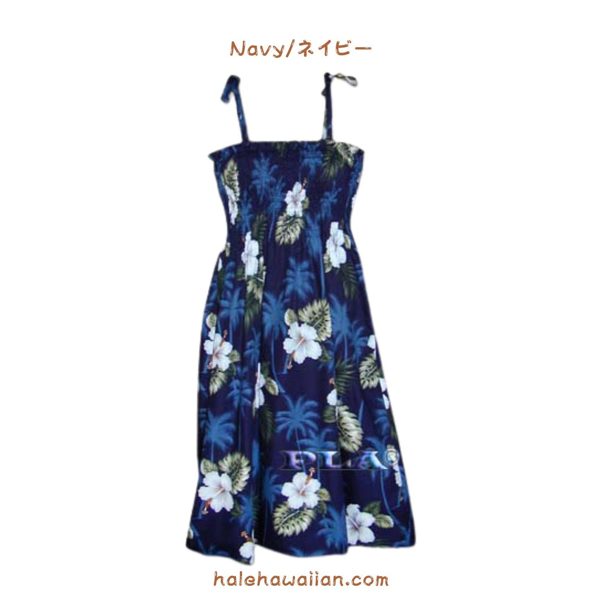 Hawaii Muumuu Tube Semi-Long Dress 332-2798 [Palm Tree Hibiscus]