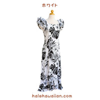 Hawaiian Muumu Ruffle Dress Long [Hibiscus / Nui]